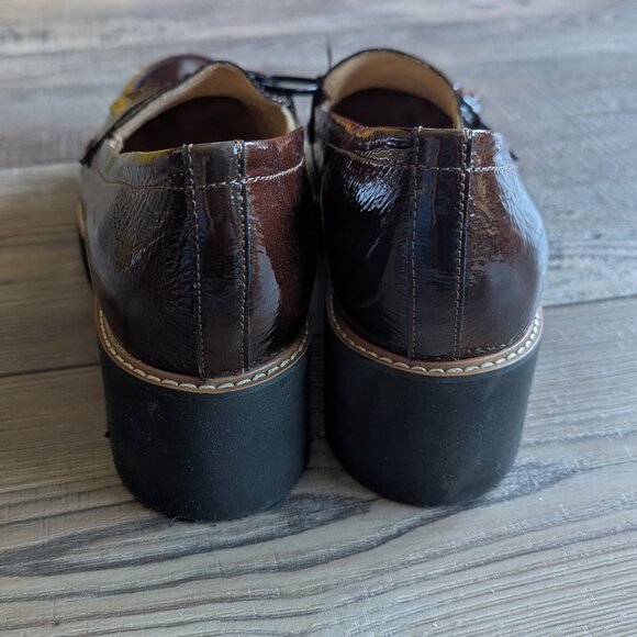 NEW Naturalizer Darcy Lightweight Lug Sole Patent Leather Loafers Cinnamon Brn 8 - Picture 9 of 12